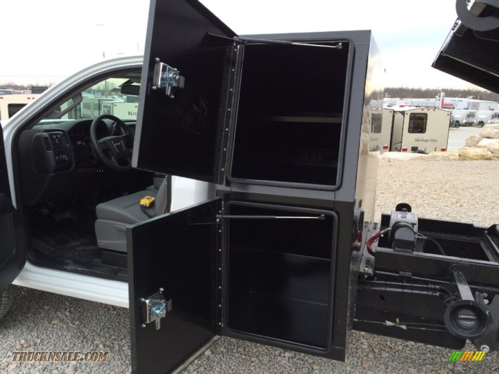 2015 Sierra 3500HD Work Truck Regular Cab 4x4 Dump Truck - Summit White / Jet Black/Dark Ash photo #15