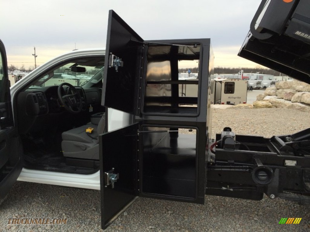 2015 Sierra 3500HD Work Truck Regular Cab 4x4 Dump Truck - Summit White / Jet Black/Dark Ash photo #16