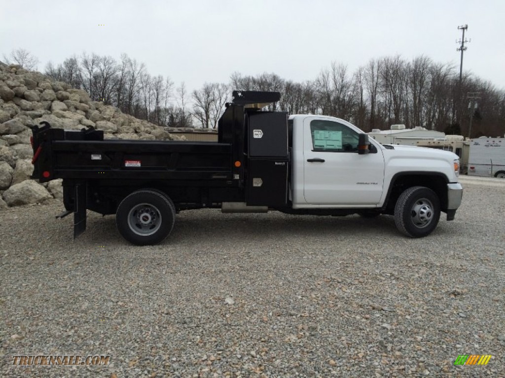 2015 Sierra 3500HD Work Truck Regular Cab 4x4 Dump Truck - Summit White / Jet Black/Dark Ash photo #26