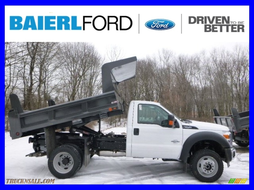 Oxford White / Steel Ford F550 Super Duty XL Regular Cab 4x4 Dump Truck