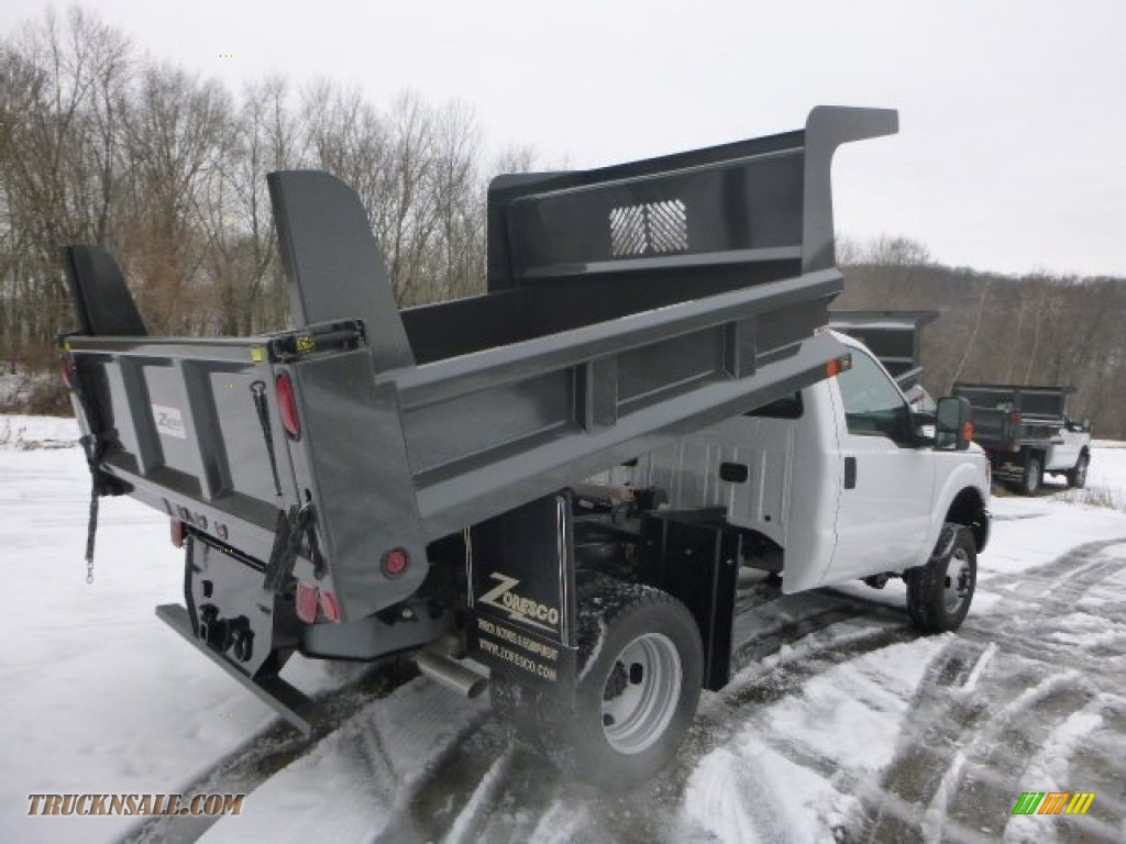 2015 F350 Super Duty XL Regular Cab 4x4 Dump Truck - Oxford White / Steel photo #8