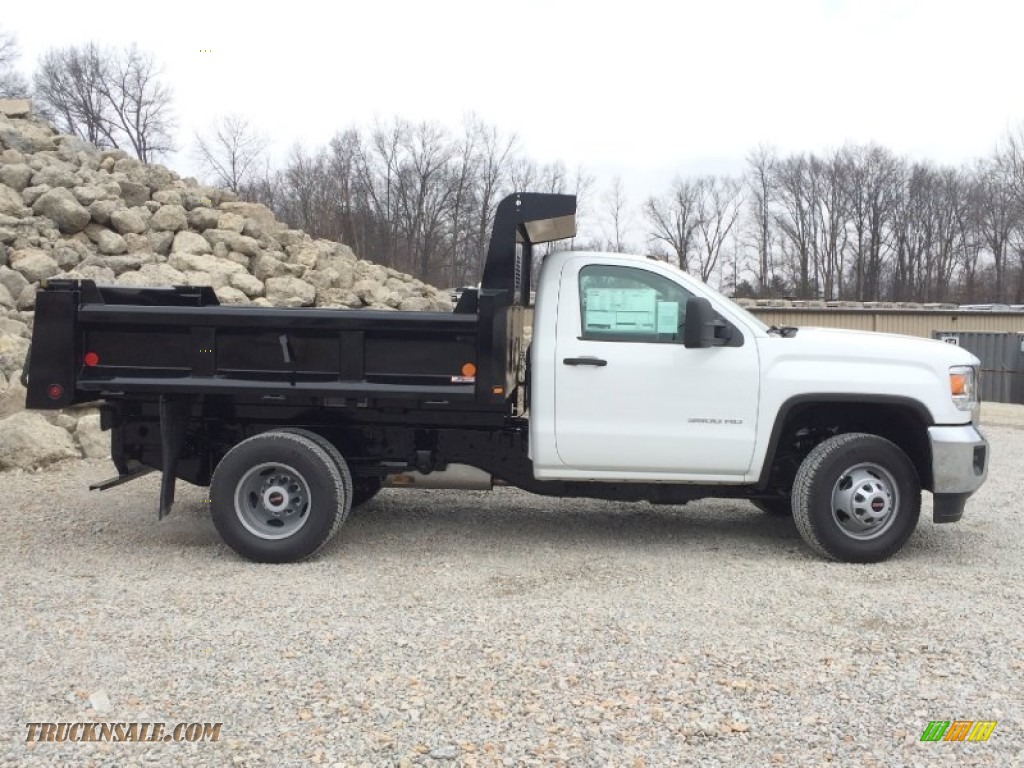 2015 Sierra 3500HD Work Truck Regular Cab 4x4 Dump Truck - Summit White / Jet Black/Dark Ash photo #25