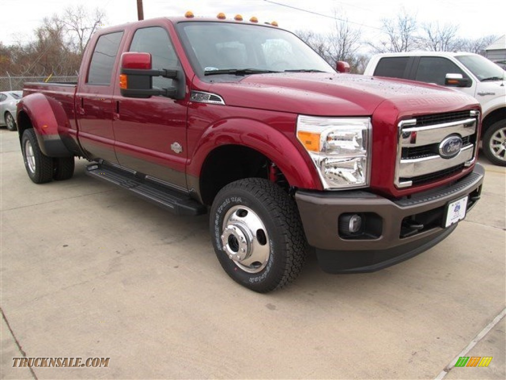 Ruby Red / King Ranch Mesa Antique Affect/Adobe Ford F350 Super Duty Lariat Crew Cab 4x4 DRW