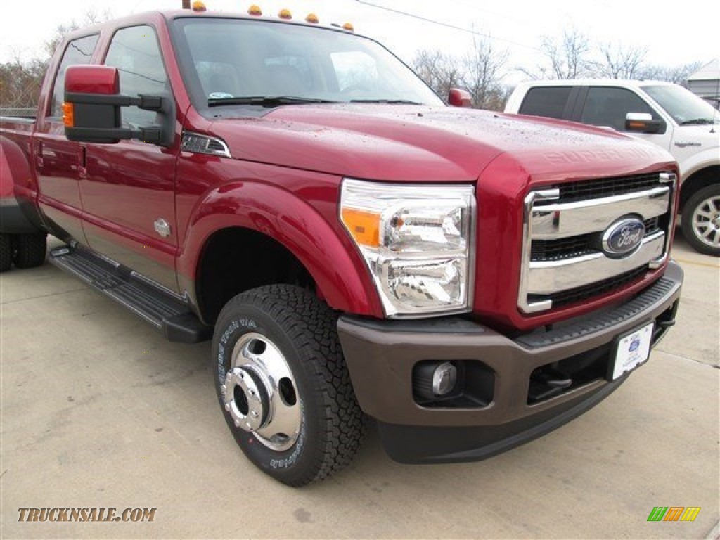 2015 F350 Super Duty Lariat Crew Cab 4x4 DRW - Ruby Red / King Ranch Mesa Antique Affect/Adobe photo #2