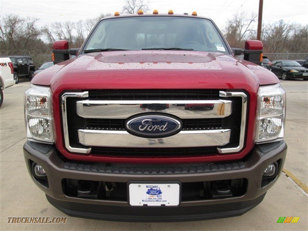 2015 F350 Super Duty Lariat Crew Cab 4x4 DRW - Ruby Red / King Ranch Mesa Antique Affect/Adobe photo #7