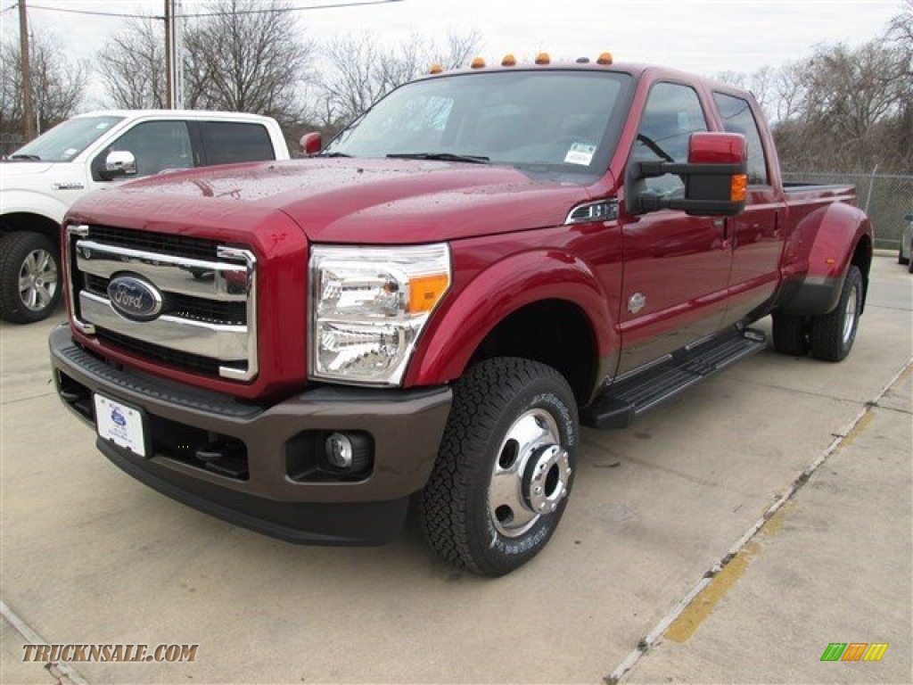 2015 F350 Super Duty Lariat Crew Cab 4x4 DRW - Ruby Red / King Ranch Mesa Antique Affect/Adobe photo #8