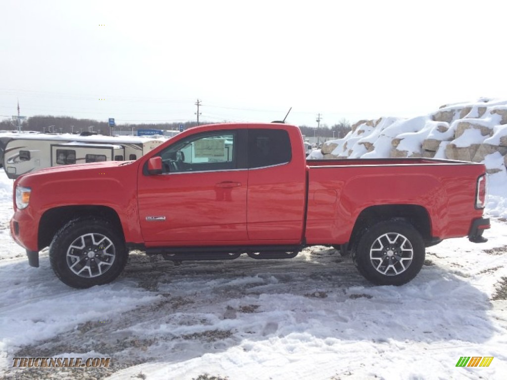 2015 Canyon SLE Extended Cab 4x4 - Cardinal Red / Jet Black/Cobalt Red photo #3