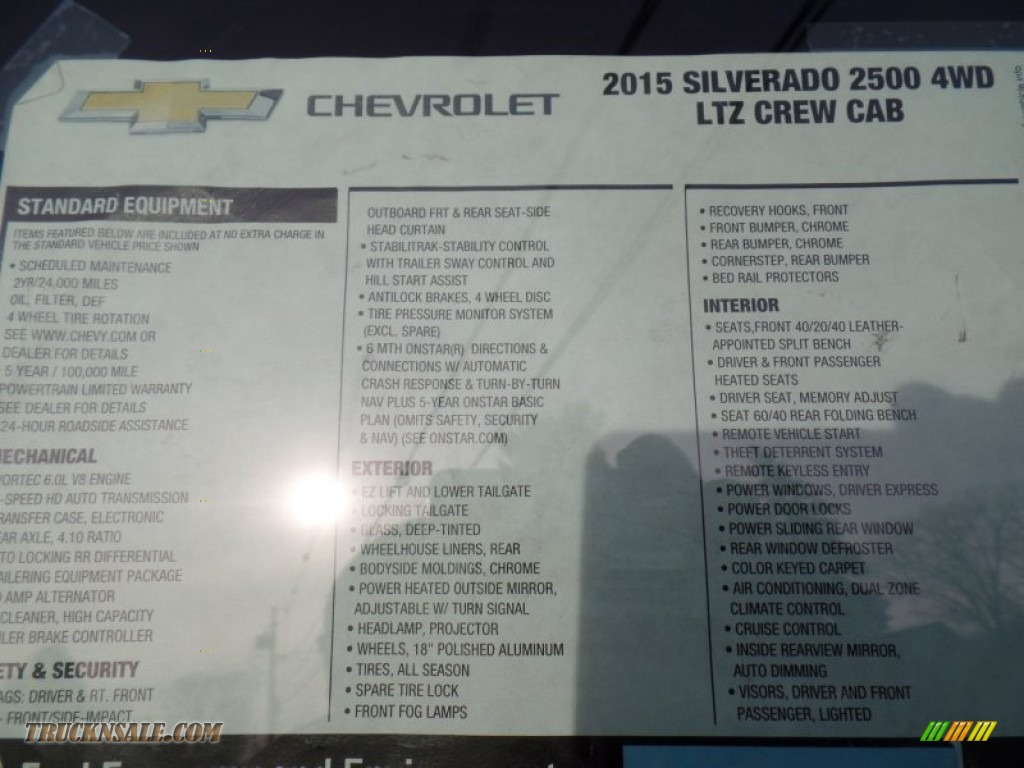 2015 Silverado 2500HD LTZ Crew Cab 4x4 - Black / Jet Black photo #78