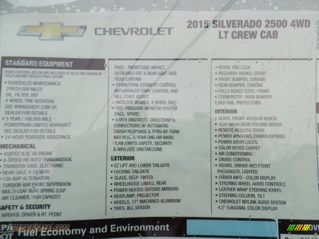 2015 Silverado 2500HD LT Crew Cab 4x4 - Silver Ice Metallic / Jet Black photo #70