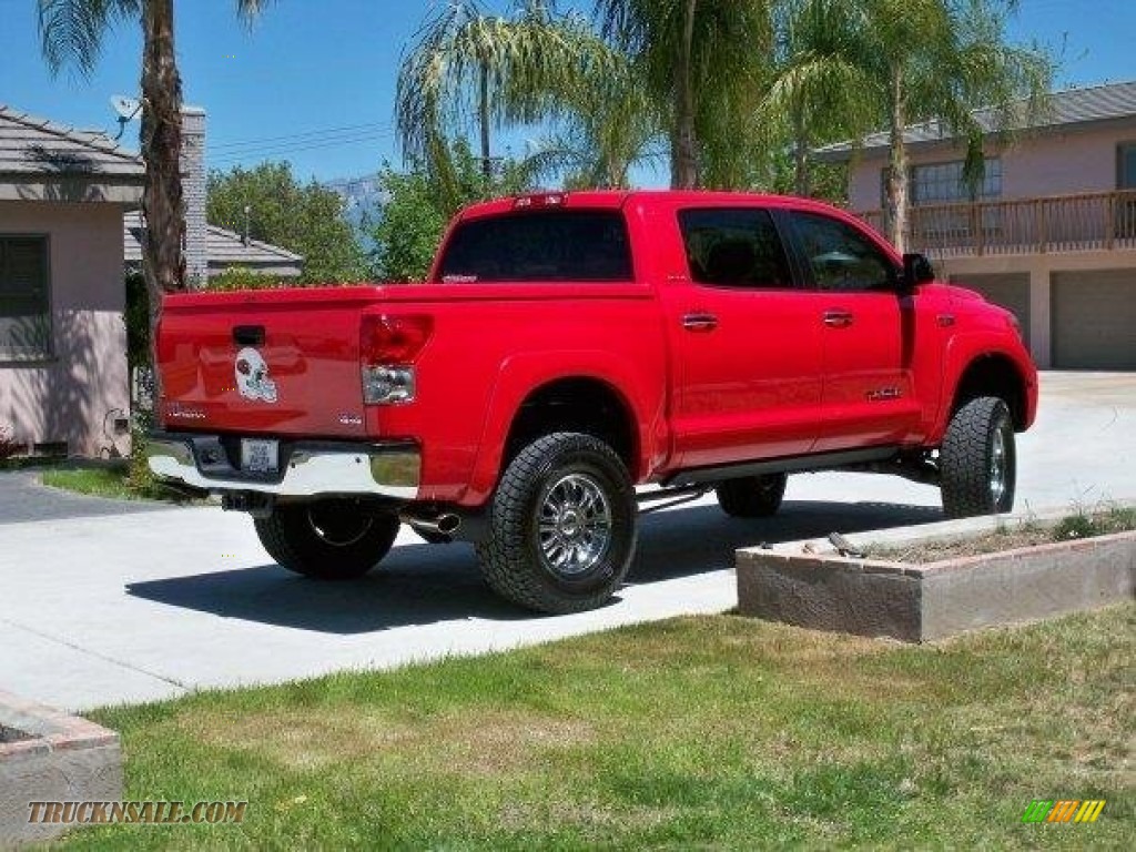 2008 Tundra Limited CrewMax 4x4 - Radiant Red / Beige photo #7