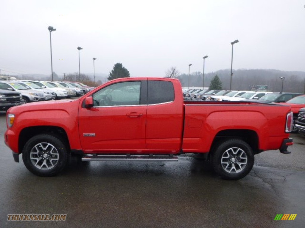 2015 Canyon SLE Extended Cab 4x4 - Cardinal Red / Jet Black photo #2