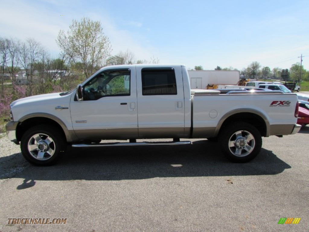 2007 F250 Super Duty King Ranch Crew Cab 4x4 - Oxford White Clearcoat / Castano Brown Leather photo #1