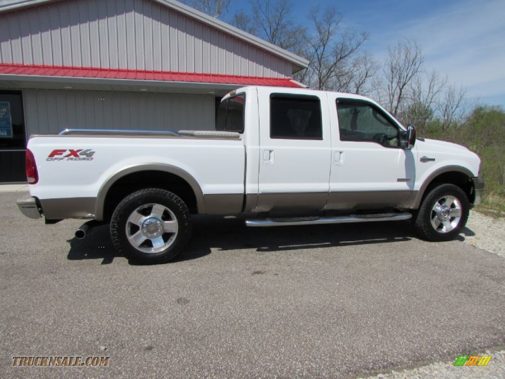 2007 F250 Super Duty King Ranch Crew Cab 4x4 - Oxford White Clearcoat / Castano Brown Leather photo #6