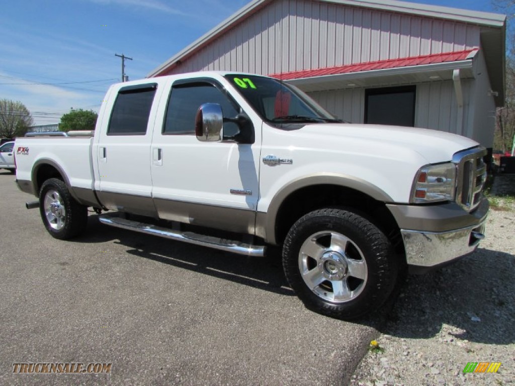 2007 F250 Super Duty King Ranch Crew Cab 4x4 - Oxford White Clearcoat / Castano Brown Leather photo #7