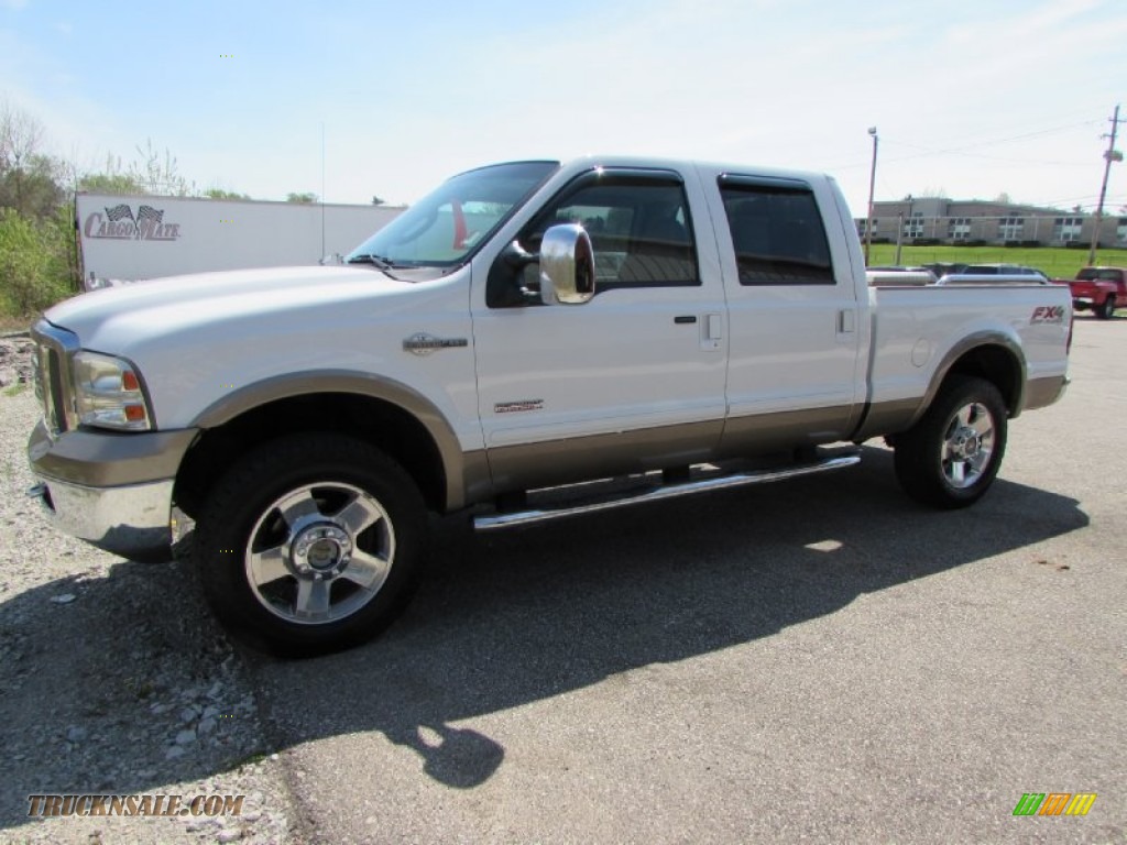 2007 F250 Super Duty King Ranch Crew Cab 4x4 - Oxford White Clearcoat / Castano Brown Leather photo #8