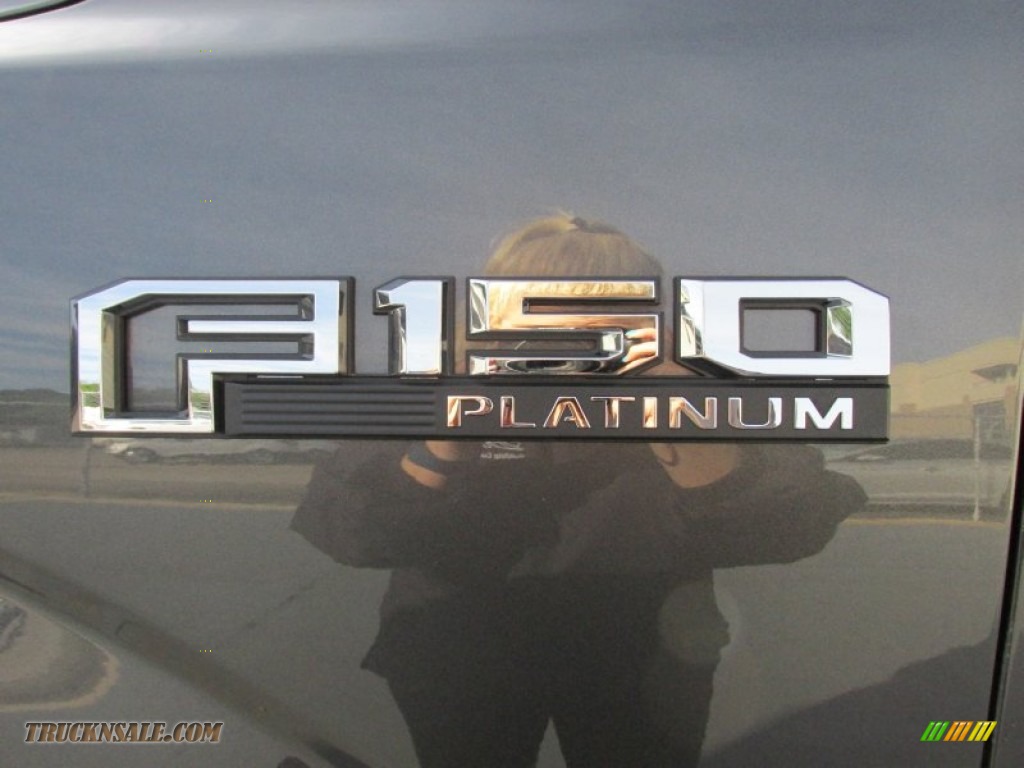 2015 F150 Platinum SuperCrew 4x4 - Magnetic Metallic / Black photo #14