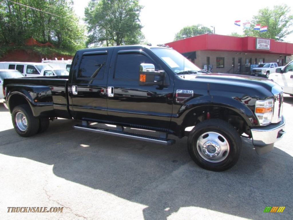 2009 F350 Super Duty Lariat Crew Cab 4x4 Dually - Black Clearcoat / Camel photo #6