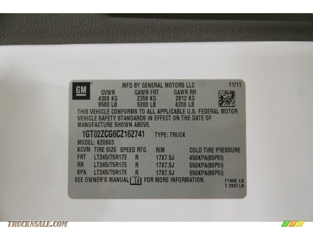 2012 Sierra 2500HD Regular Cab 4x4 - Summit White / Dark Titanium photo #13