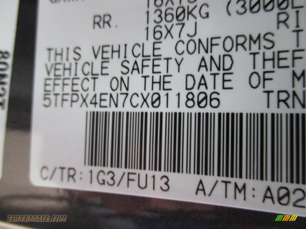 2012 Tacoma Regular Cab 4x4 - Magnetic Gray Mica / Graphite photo #9