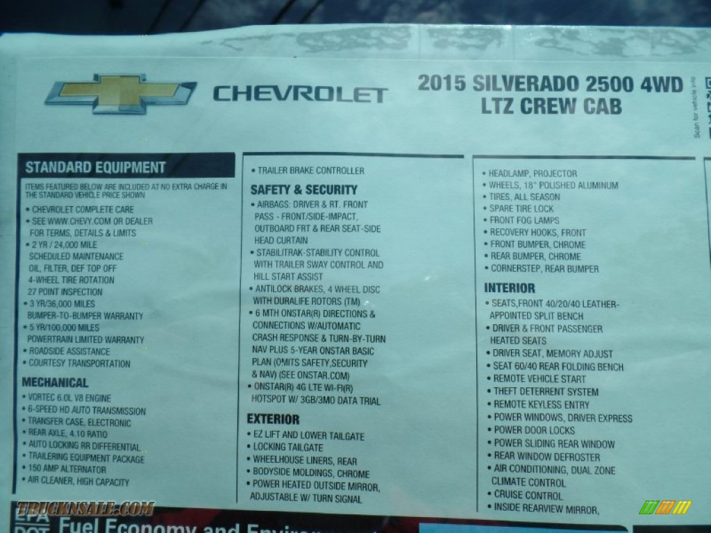 2015 Silverado 2500HD LTZ Crew Cab 4x4 - Summit White / Jet Black/Dark Ash photo #74