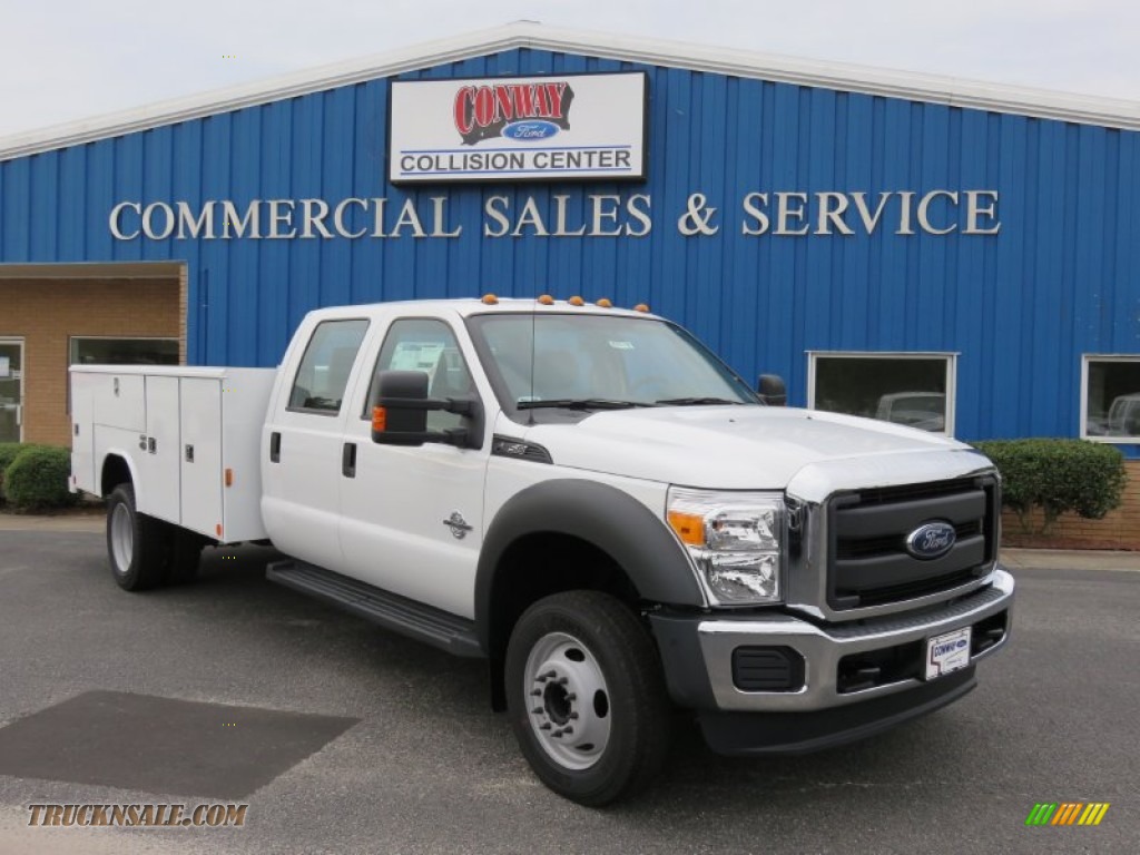 Oxford White / Steel Ford F550 Super Duty XL Crew Cab Chassis Utility