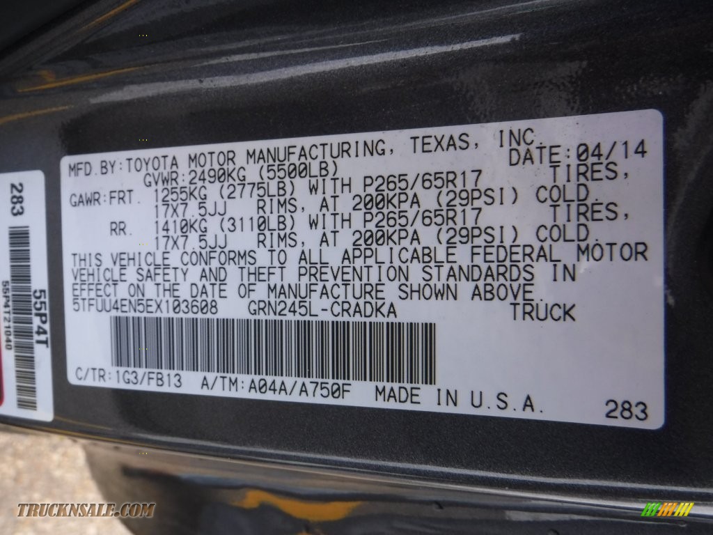 2014 Tacoma V6 TRD Sport Access Cab 4x4 - Magnetic Gray Metallic / Graphite photo #19