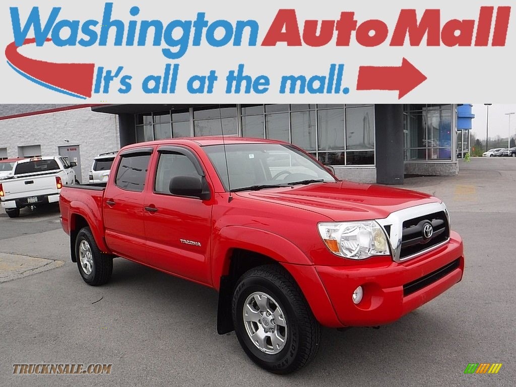 Radiant Red / Taupe Toyota Tacoma V6 SR5 Double Cab 4x4
