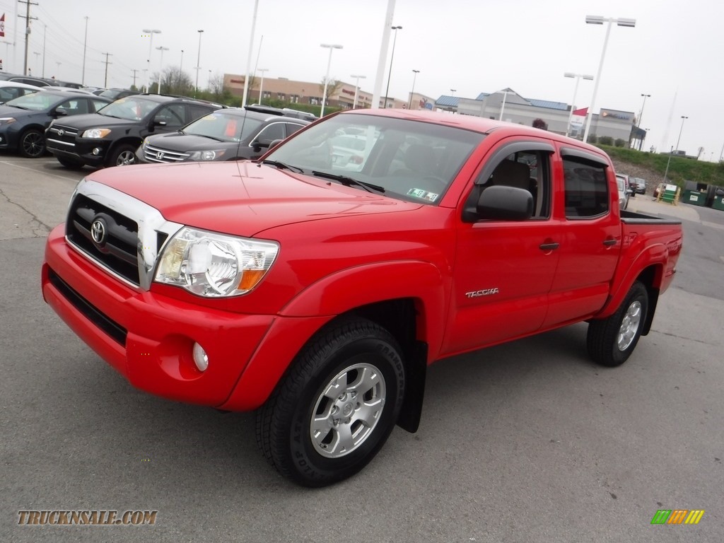 2008 Tacoma V6 SR5 Double Cab 4x4 - Radiant Red / Taupe photo #6