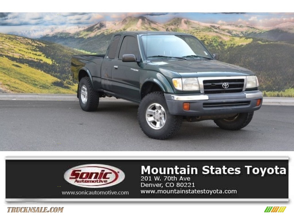 Surfside Green Mica / Gray Toyota Tacoma V6 Extended Cab 4x4