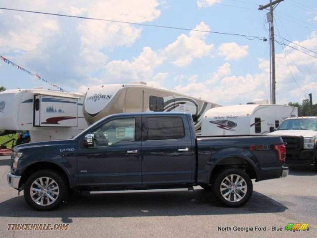 2016 F150 Lariat SuperCrew 4x4 - Blue Jeans / Medium Light Camel photo #2