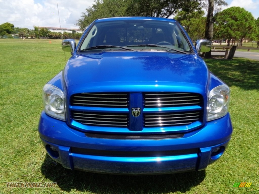 2008 Ram 1500 SLT Quad Cab - Electric Blue Pearl / Medium Slate Gray photo #14