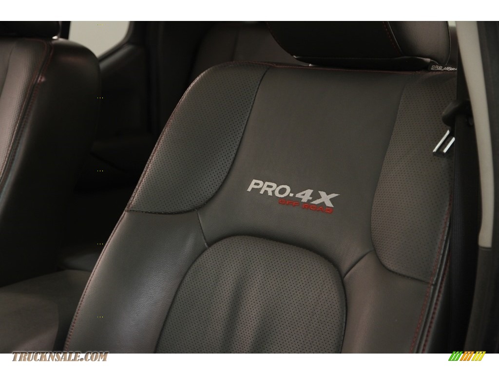 2012 Frontier Pro-4X Crew Cab 4x4 - Super Black / Pro 4X Graphite/Red photo #6