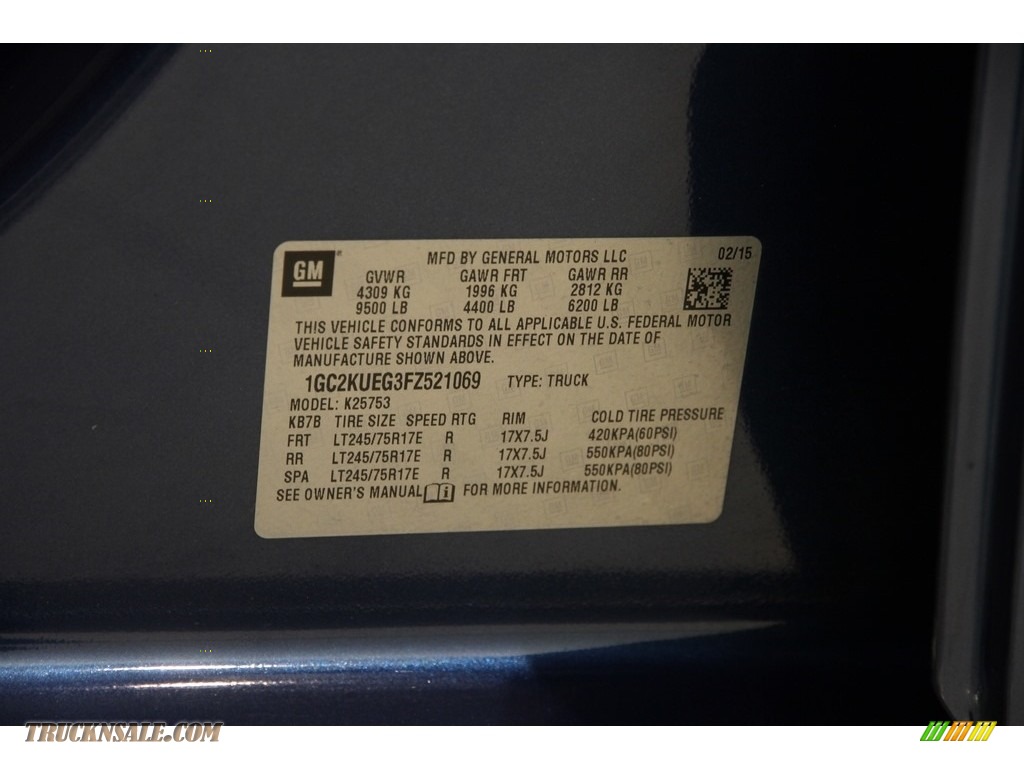 2015 Silverado 2500HD WT Double Cab 4x4 - Deep Ocean Blue Metallic / Jet Black/Dark Ash photo #16