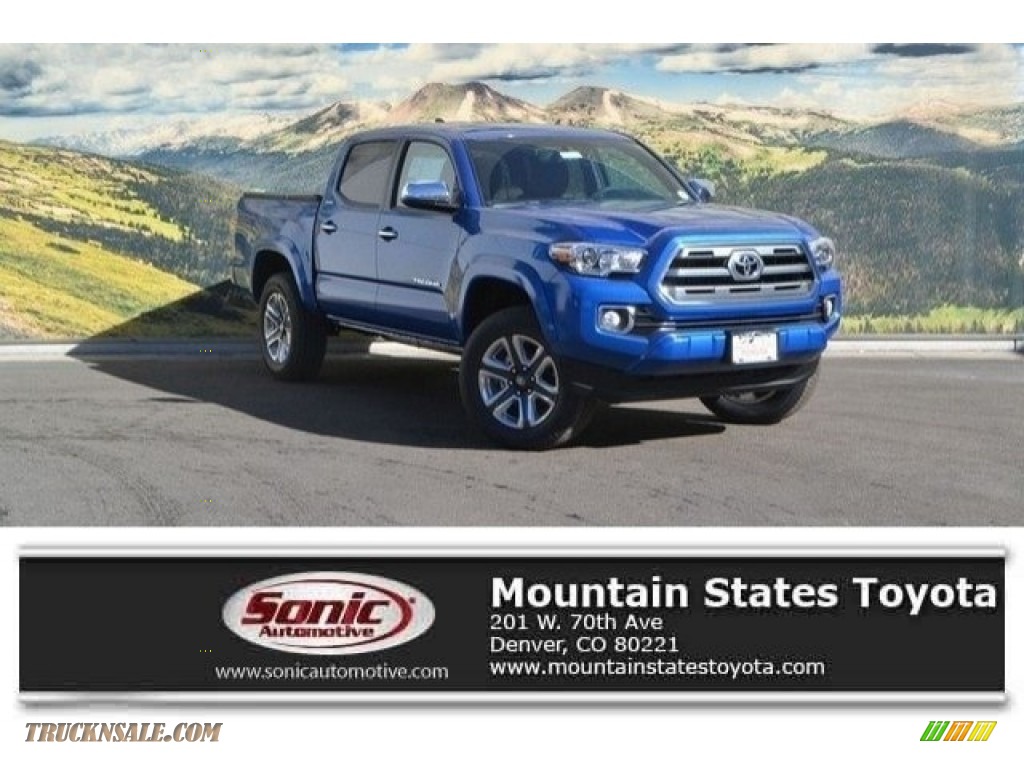 2017 Tacoma Limited Double Cab 4x4 - Blazing Blue Pearl / Limited Hickory photo #1