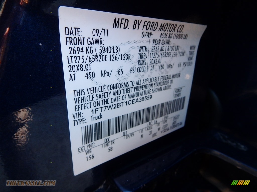 2012 F250 Super Duty Lariat Crew Cab 4x4 - Dark Blue Pearl Metallic / Black photo #23