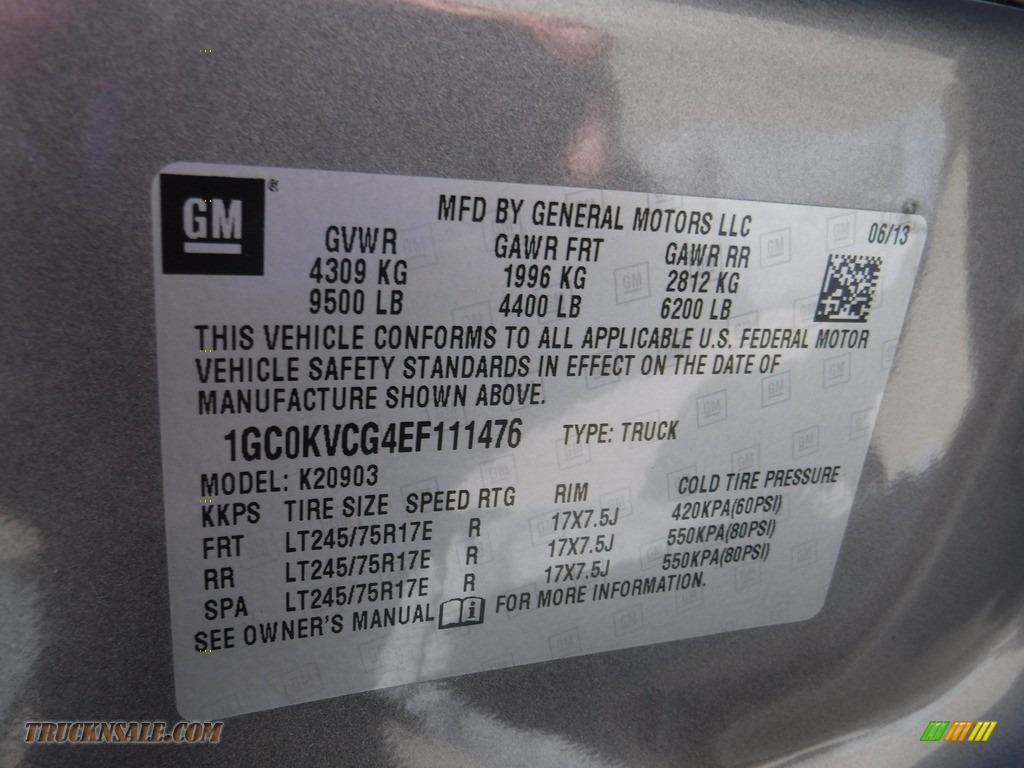 2014 Silverado 2500HD WT Regular Cab 4x4 - Graystone Metallic / Dark Titanium photo #34