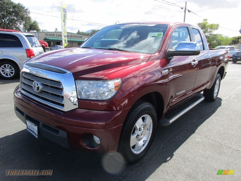 2007 Tundra Limited Double Cab - Salsa Red Pearl / Beige photo #3