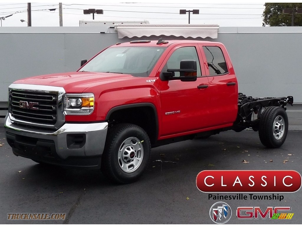 2018 Sierra 2500HD Double Cab 4x4 Chassis - Cardinal Red / Jet Black/­Dark Ash photo #1