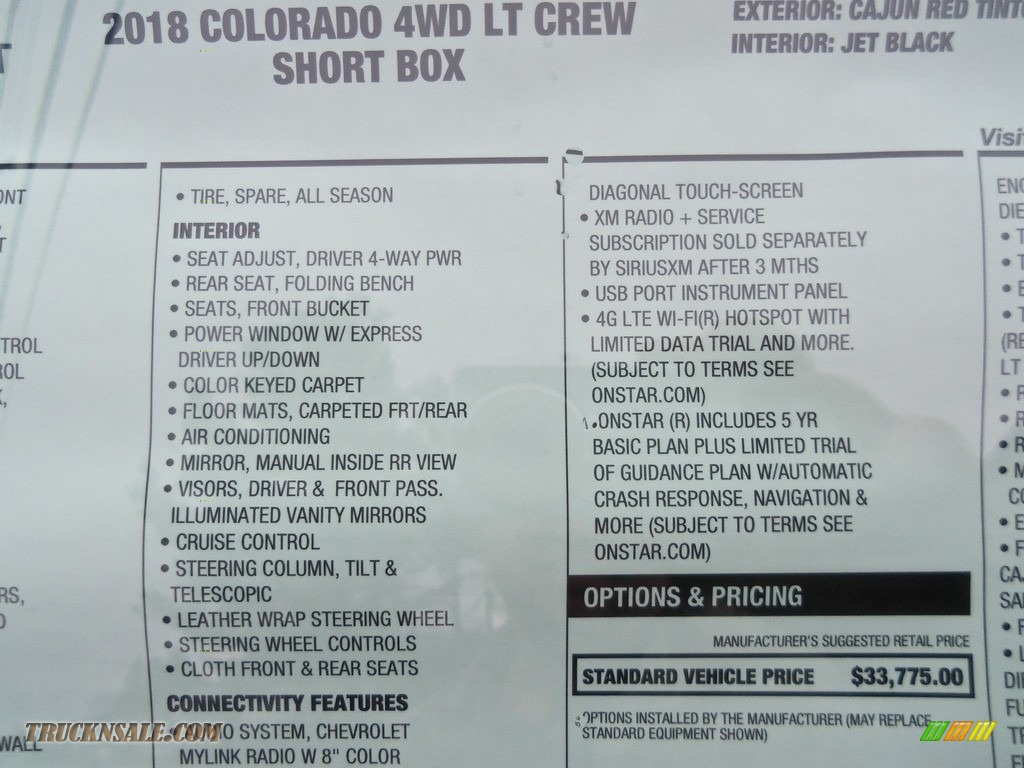 2018 Colorado LT Crew Cab 4x4 - Cajun Red Tintcoat / Jet Black photo #10