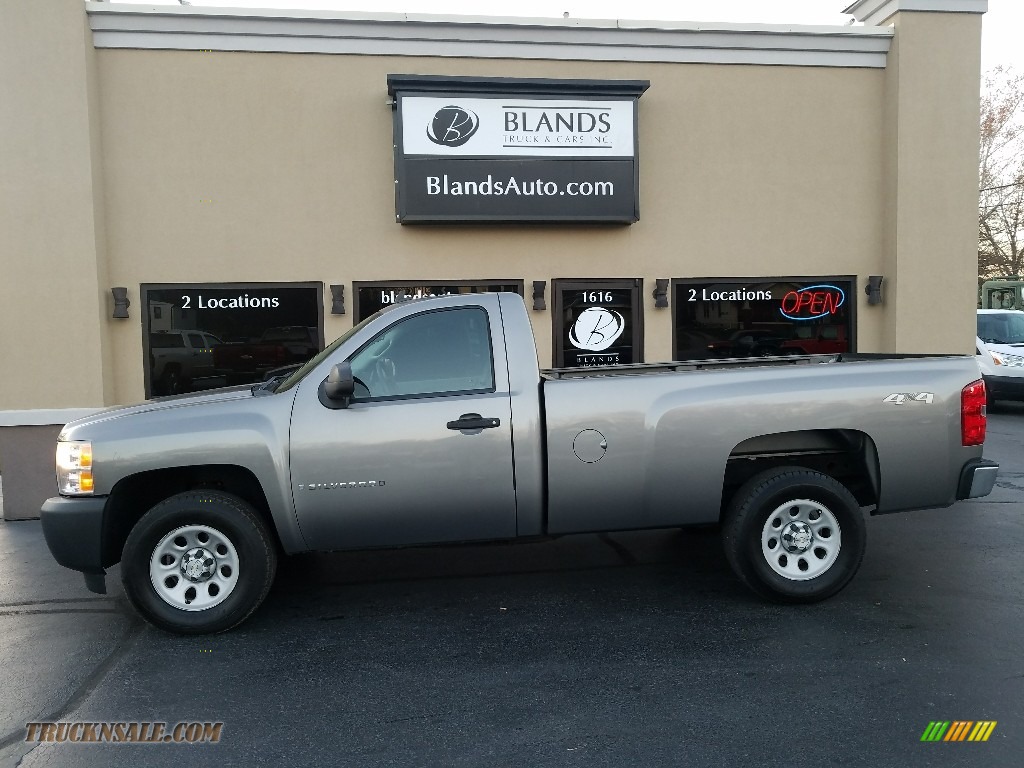 2008 Silverado 1500 Work Truck Regular Cab 4x4 - Graystone Metallic / Dark Titanium photo #1 2008 Silverado 1500 Work Truck Regular Cab 4x4 - Graystone Metallic / Dark Titanium photo #1