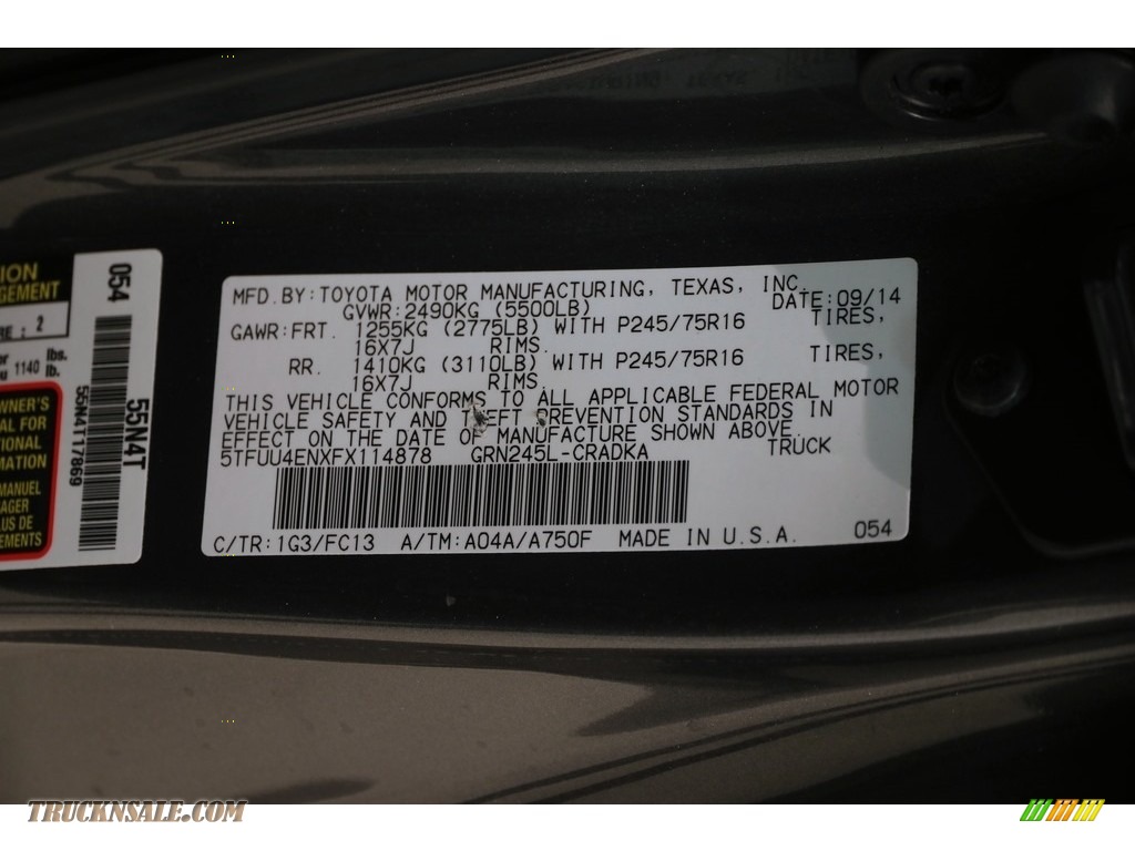 2015 Tacoma V6 Access Cab 4x4 - Magnetic Gray Metallic / Graphite photo #23