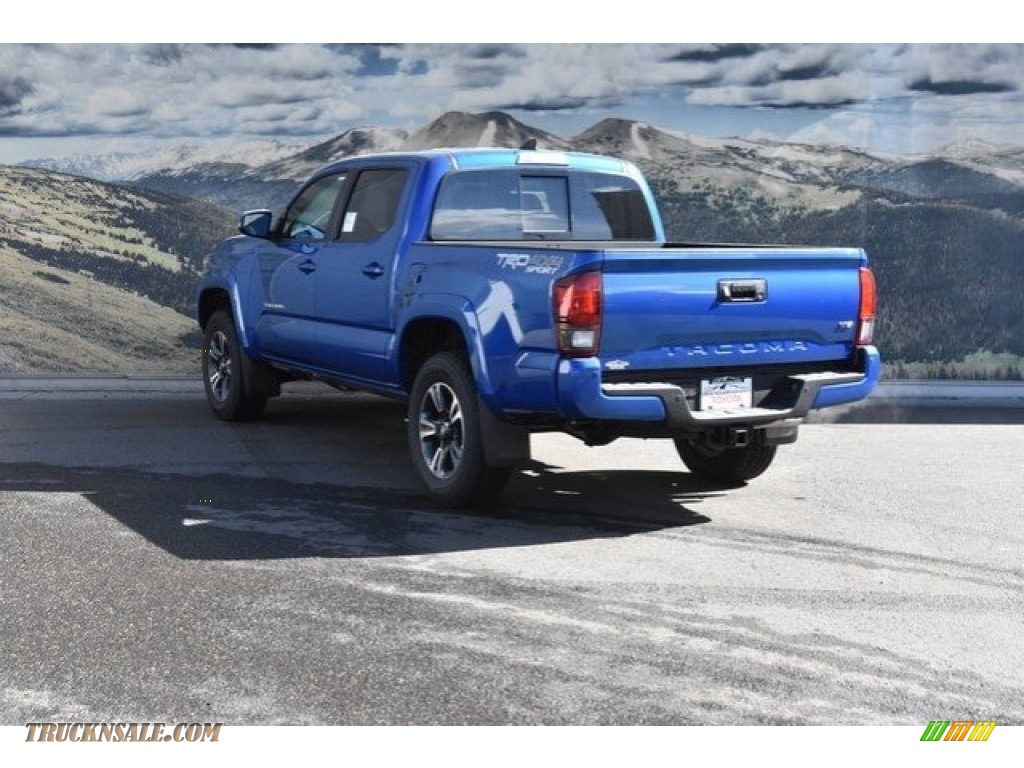 2018 Tacoma TRD Sport Double Cab 4x4 - Blazing Blue Pearl / Cement Gray photo #3