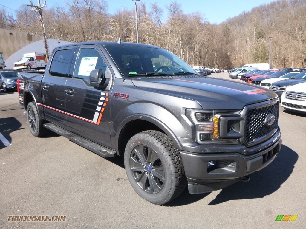 2018 F150 Lariat SuperCrew 4x4 - Magnetic / Special Edition Black/Red photo #3
