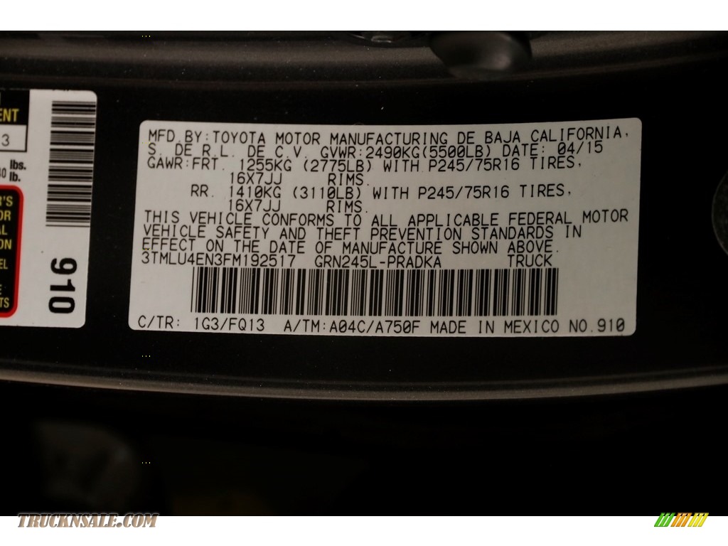 2015 Tacoma V6 Double Cab 4x4 - Magnetic Gray Metallic / Graphite photo #20