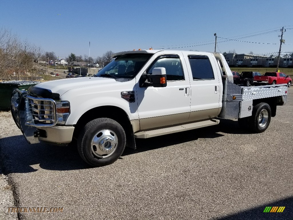 2008 F350 Super Duty King Ranch Crew Cab 4x4 Dually - Oxford White / Chaparral Brown photo #1