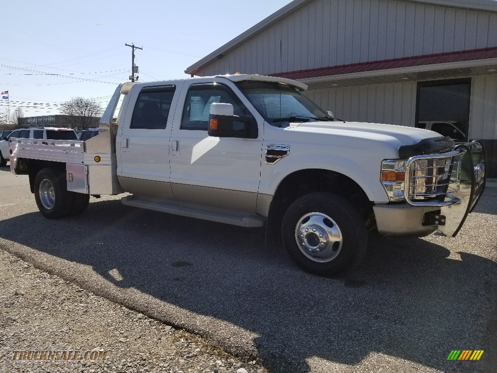 2008 F350 Super Duty King Ranch Crew Cab 4x4 Dually - Oxford White / Chaparral Brown photo #2