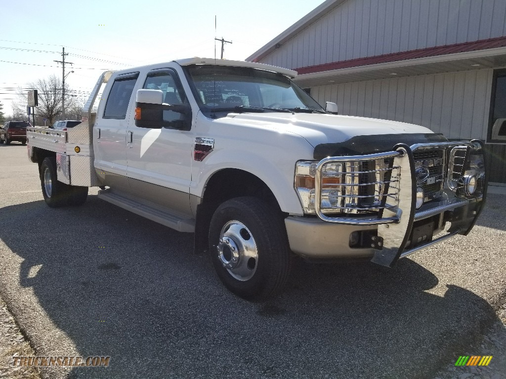 2008 F350 Super Duty King Ranch Crew Cab 4x4 Dually - Oxford White / Chaparral Brown photo #7