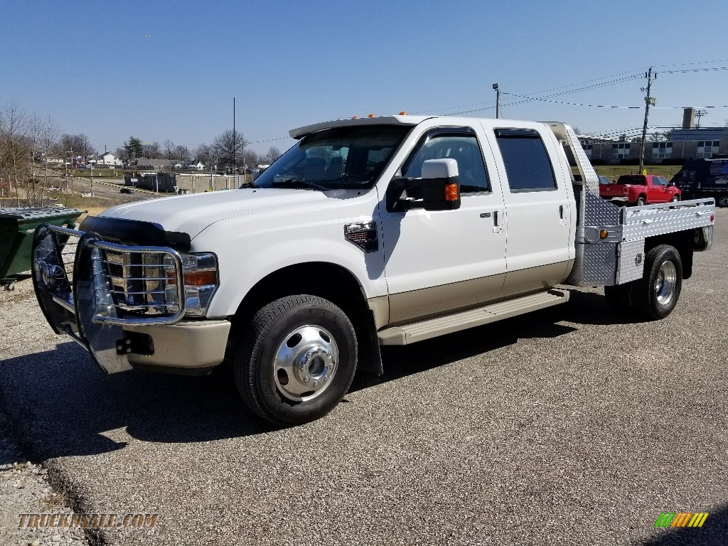 2008 F350 Super Duty King Ranch Crew Cab 4x4 Dually - Oxford White / Chaparral Brown photo #8
