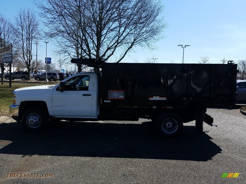 2018 Silverado 3500HD Work Truck Regular Cab 4x4 Dump Truck - Summit White / Dark Ash/Jet Black photo #3