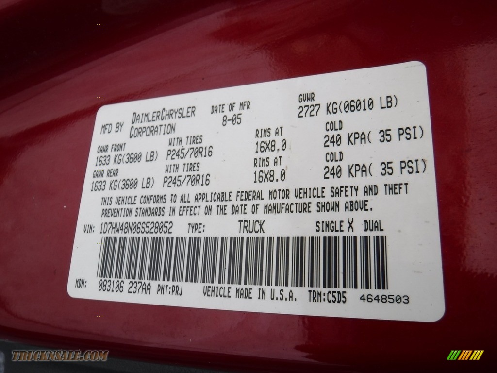 2006 Dakota SLT Quad Cab 4x4 - Inferno Red Crystal Pearl / Medium Slate Gray photo #22